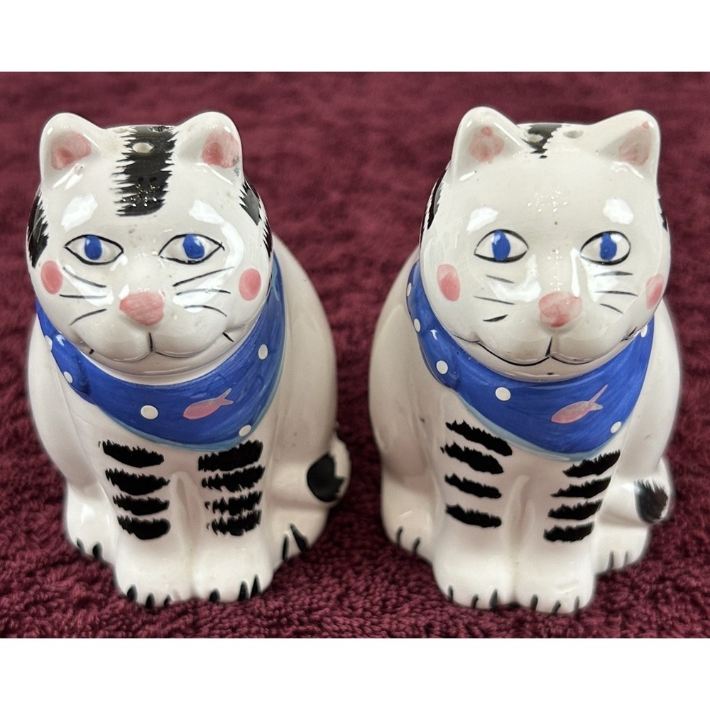 Coco Dowley Kitty Cat Novelty Salt & Pepper Shakers Certified International EUC